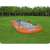 Two children sliding down a Bestway H2GO water slide