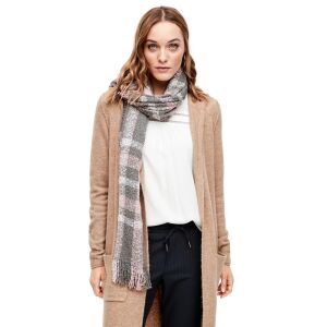 s.Oliver women's scarf with grey and pink pattern – 70x180 cm 126697999 - Women's Hat