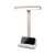 TGX-L10 Rechargeable LED Desk Lamp with Phone Stand, White, with a phone on the stand