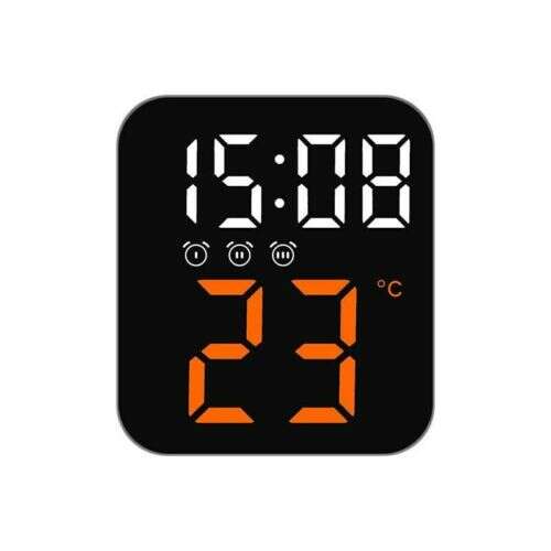 Digital LED Alarm Clock with 2 Brightness Levels HG8015 Orange