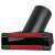 Black vacuum cleaner brush nozzle with red bristles