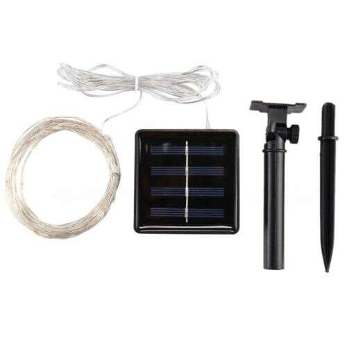 50M Outdoor Solar Powered Micro LED Christmas String Lights with Remote Control Warm White