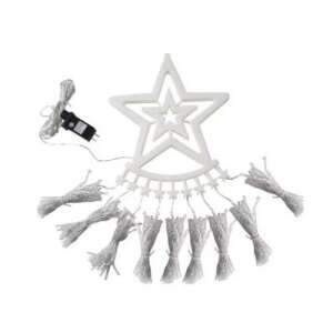 Fehér csillag alakú karácsonyi fényfüggöny 360 LED-del, 3 méter hosszú, tökéletes beltéri és kültéri dekorációhoz - Sumker