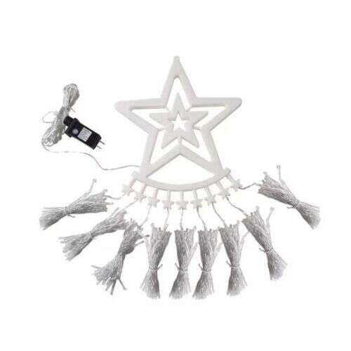 White star shaped Christmas lights with 360 LEDs, 3 meter long, perfect for indoor and outdoor decoration
