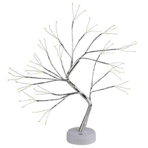 Silver LED Bonsai Tree with 108 lights, Asztali LED-es Bonsai Fa Hidegfehér