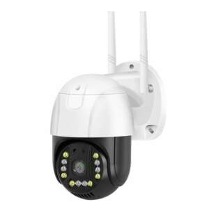 Cameră de securitate inteligentă albă cu cartelă SIM 4G, cu rezoluție 3MP și înregistrare video HD 1080P, compatibilă cu aplicația V380Pro, model CAM-352 - Camere de supraveghere