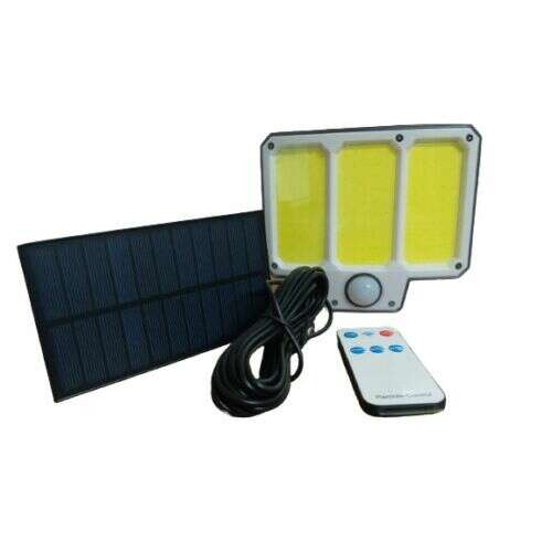 Solar powered motion sensor light with 6W LED, KE23-456, with solar panel, remote control and cable