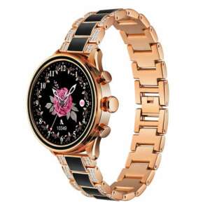 Dámske inteligentné hodinky GEN11 kamienkový kovový remienok čierny