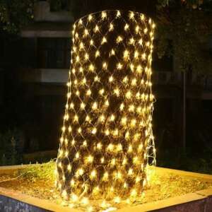 Zewnętrzna świąteczna siatka świetlna LED 1,2 m x 1,6 m ciepła biel