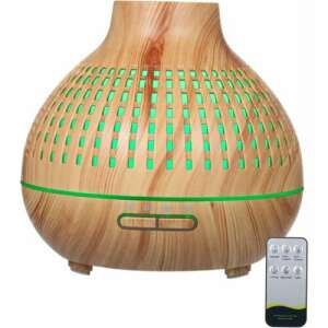 Dafné Aroma-Diffusor mit Holzoptik und 7-farbigem LED-Licht, Hellbraun - Diffusor