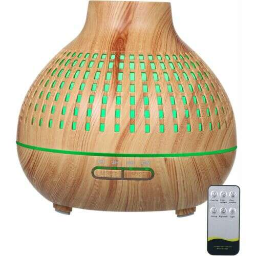 Dafné Fa Hatású Aroma Diffúzor 7 színű LED fénnyel, Világosbarna