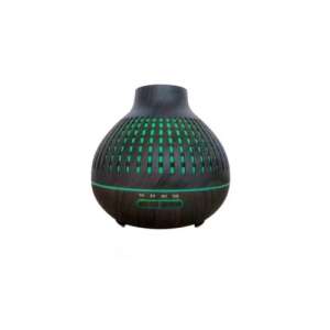 Dafné Dark Brown Wood Grain Aroma Diffuser with 7 Color LED Lights - Diffuser