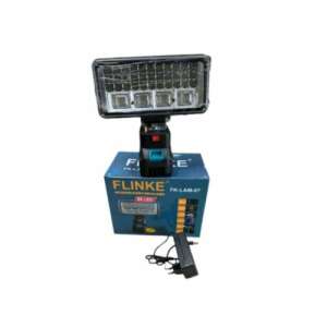 Flinke FK-LAM-07 48V Lampă de lucru reîncărcabilă cu 84 LED-uri, prezentând produsul cu ambalajul și încărcătorul - Lămpi de lucru