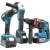 Hitman cordless tool set, includes a drill driver, hammer drill, and angle grinder