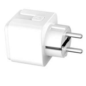 Okos Konnektor Wifi Vezérléssel 16A smart plug, white, with power button - Electricity Meter