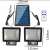 Solar powered motion sensor floodlights with remote control, 2 pack, dimensions