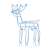 60cm LED Reindeer Christmas Decoration, White Lights