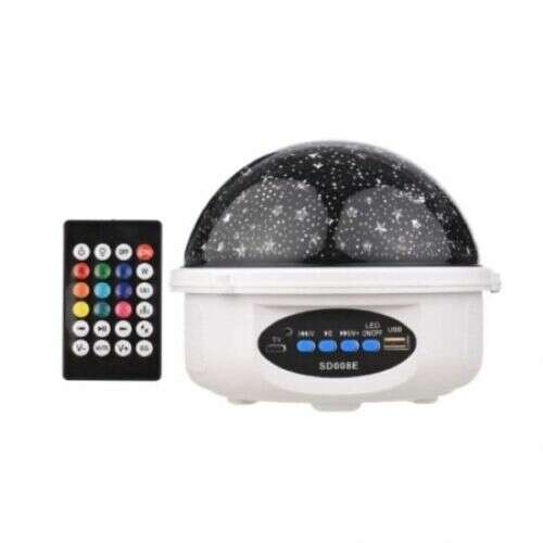 Projektor gwiazd nocny z głośnikiem Bluetooth, pilotem i ładowaniem USB