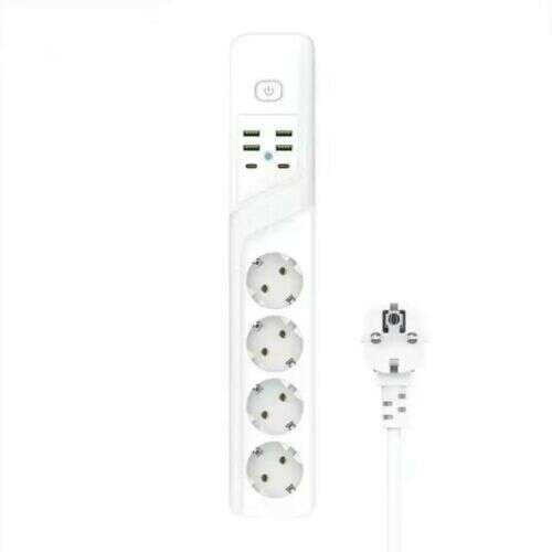 Fehér 4-es elosztó 4 USB és 2 C típusú porttal