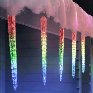 Multicolor icicle LED Christmas lights, 8 pieces, 30cm each, 4.1m long string - Christmas