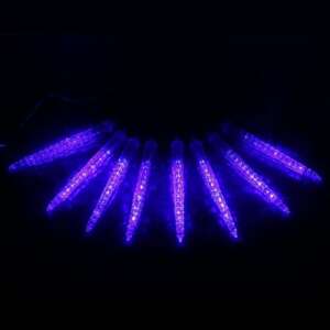 LED коледен светлинен низ с форма на ледени висулки, син цвят, 8 броя, 30 см всеки, 4,1 м дължина - Lightshine