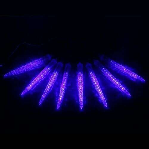 Blaue Eiszapfen-LED-Weihnachtslichtkette, 8 Stück, 30 cm lang, 4,1 m lang