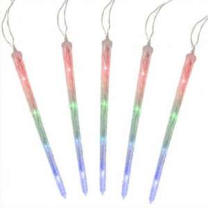 Set of 6 icicle LED Christmas lights, 50cm long, multi-color - Sumker