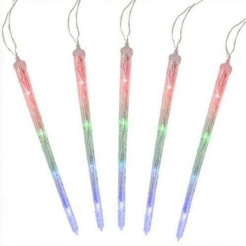 Set of 6 icicle LED Christmas lights, 50cm long, multi-color
