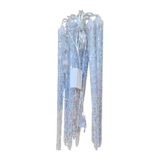 Blue icicle Christmas lights, 8 icicles, 4.1m long, LED lights