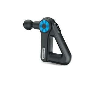 Schwarze Massagepistole mit blauen Details, 9 Massageköpfe inklusive - Massagepistolen