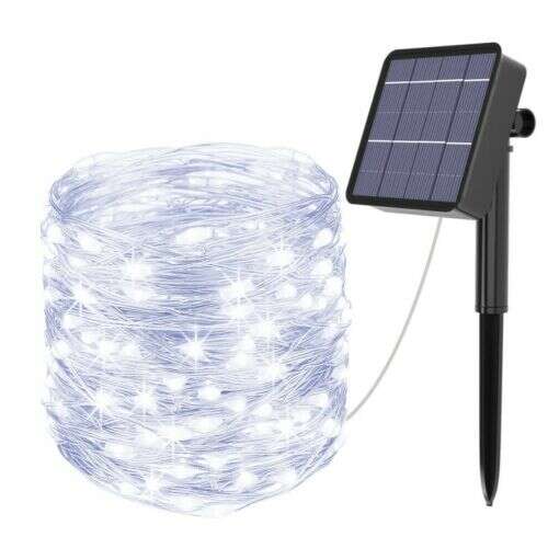 Solar Powered Garden LED String Lights Cold White 50M