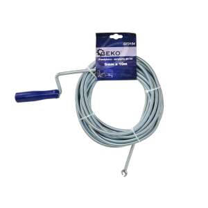 Geko 9mm x 10m drain cleaning spiral, galvanized steel, with blue handle - Cleaning Tool