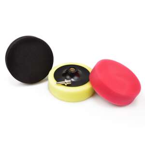 Geko 3 piece polishing sponge set 150mm M14, black, red, yellow polishing pads - Tool accessories
