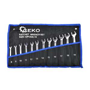 Set 12 chei combinate cu clichet 8-19 mm, Geko G10343 93813373 - Geko Chei
