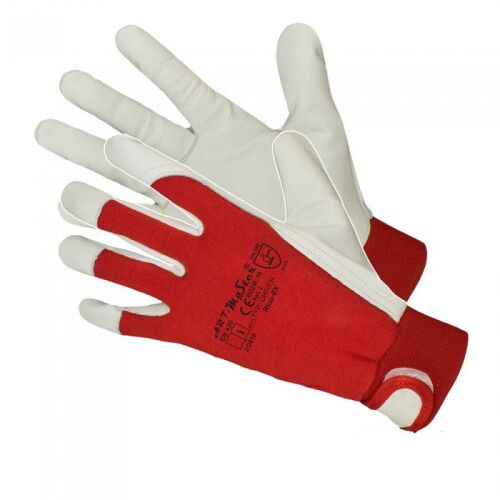 ARTMAS Leather Protective Glove, Size 10, Red-White 131329139
