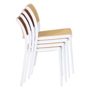 Rakásolható szék, fehér/bézs, RAVID TYP 1 93974383 