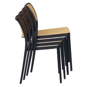 Rakásolható szék, fekete/bézs, RAVID TYP 1 93974407 