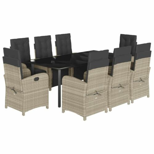 vidaXL Polyrattan Kerti Étkezőgarnitúra - 9 személyes 174126867 - Kerti étkezőgarnitúra