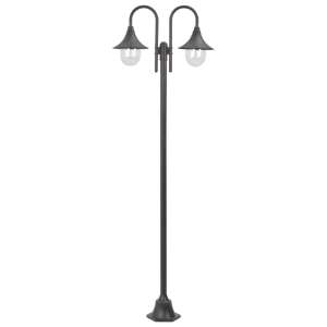 vidaXL 2-égős bronz alumínium kerti állólámpa, 220 cm - Kültéri állólámpa