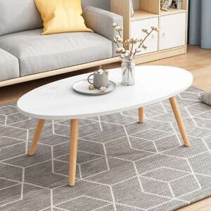 Oval Coffee Table 120x60x42 cm white FUR-1314-1
