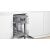Open Bosch SPV2HMX42E built-in dishwasher showing interior racks