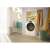 Candy CSOW61066TWMB6-S 10 kg washing and drying machine, in a bathroom setting