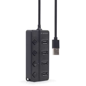 Hub USB Gembird 4-portowy z przełącznikami, czarny - Gembird
