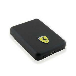 Ferrari MagSafe Power Bank 5000mAh, black, wireless charging, magnetic, portable charger - Ferrari