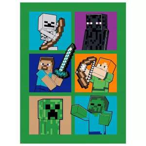 Minecraft Steve, Alex és a mobok mintájú polár takaró (150 x 200 cm) 93858273 Pléd