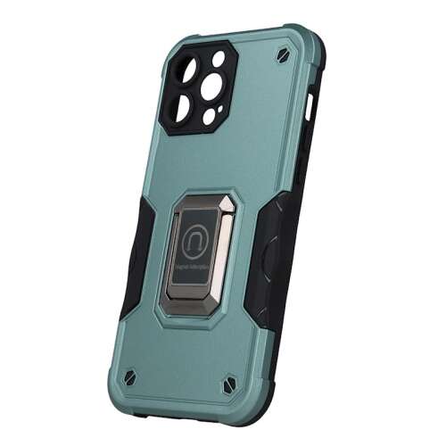 Defender Bulky iPhone 14 Pro Tok - Zöld, masszív telefontok állvánnyal és mágneses gyűrűtartóval - Defender