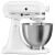 Pohľad zboku na KitchenAid Classic White stojanový mixér