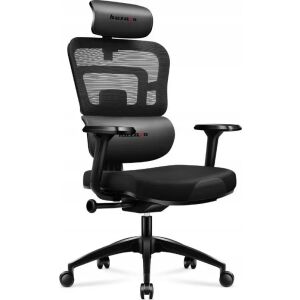 Huzaro Combat 7.0 Schwarzer Gaming Stuhl, schräge Ansicht, ergonomische Unterstützung - Büromöbel