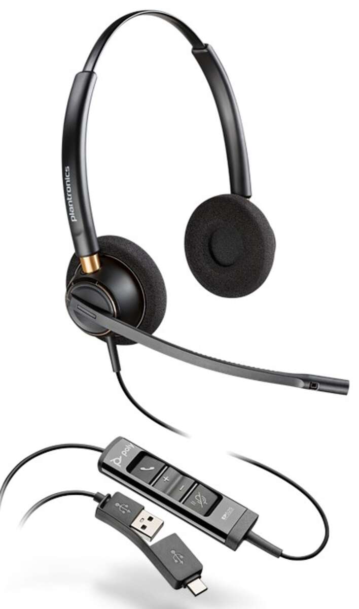 Hp poly encorepro 525 vezetékes headset - fekete