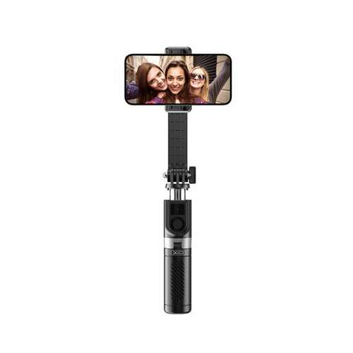 XO SS10 MINI Bluetooth selfie stick állvány, fekete, 80 cm-ig nyújtható, tökéletes csoportos fotók és videók készítéséhez